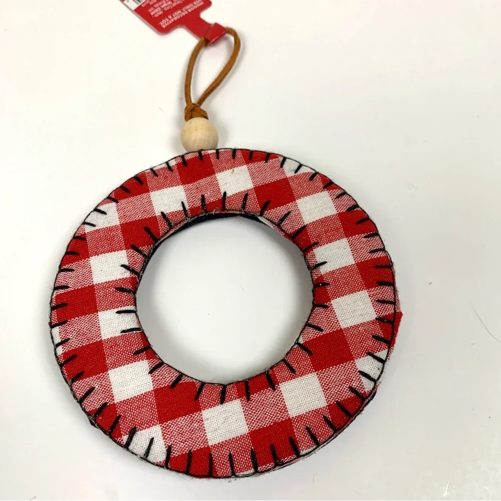 TARGET Letter O Plaid Fabric Christmas Ornament